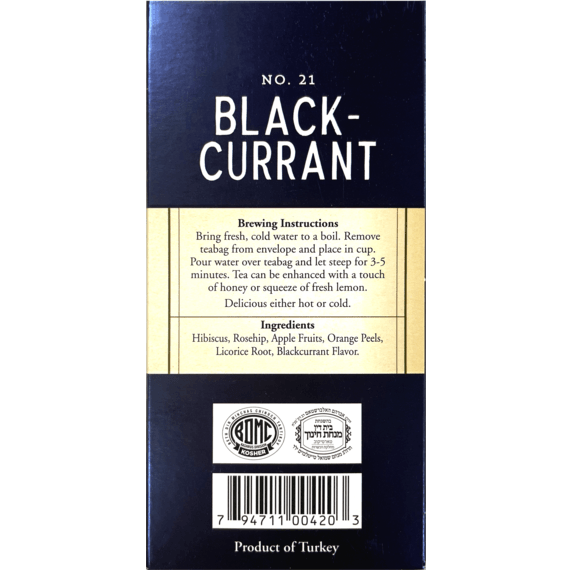 Galil Brands - Vendita all'ingrosso Tè in bustine - Tè alle erbe al ribes nero | Bustine di tè da 20 piedi | 1,23 once | Galil2