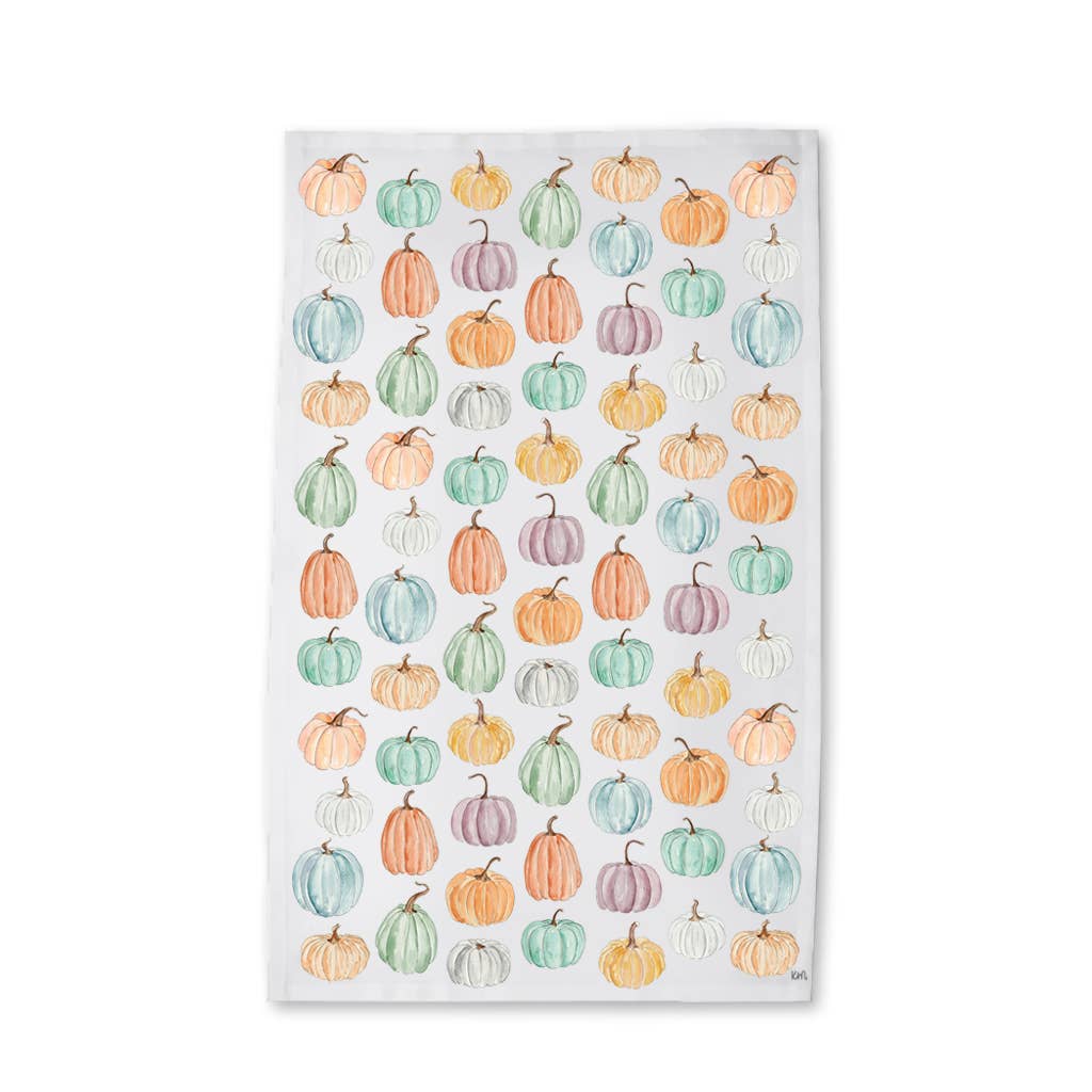 KelseyMDesigns - Wholesale Tea towel - Colorful Pumpkins Kitchen Towel - Fall Tea Towel2