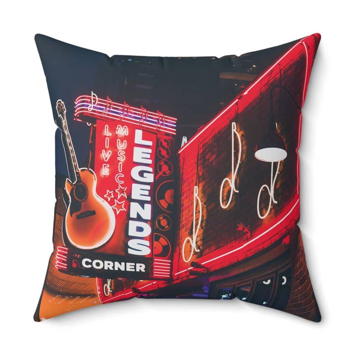 "Legends Corner" Nashville, TN Photography Pillow for wholesale by Carper Creative Co.