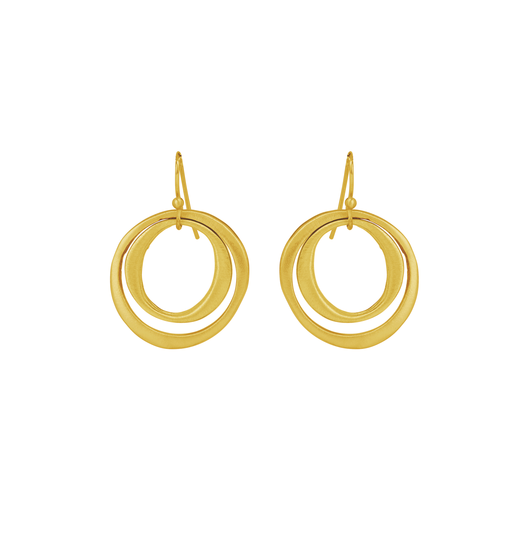 Philippa Roberts – wholesale Hängande örhängen – Örhängen med Dubbelcirklar i Silver, Vermeil eller Blandat1