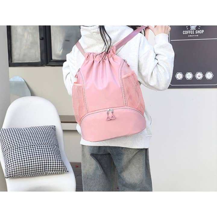 wandf - Vente Sac à dos – femme - Sac à dos de mode avec cordon de serrage et compartiment à chaussures20