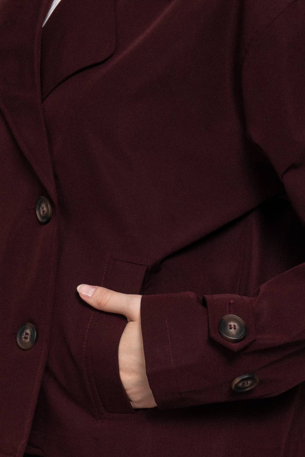Active Basic | Active USA - Vente Veste – femme - Veste courte trench croisée à manches longues14