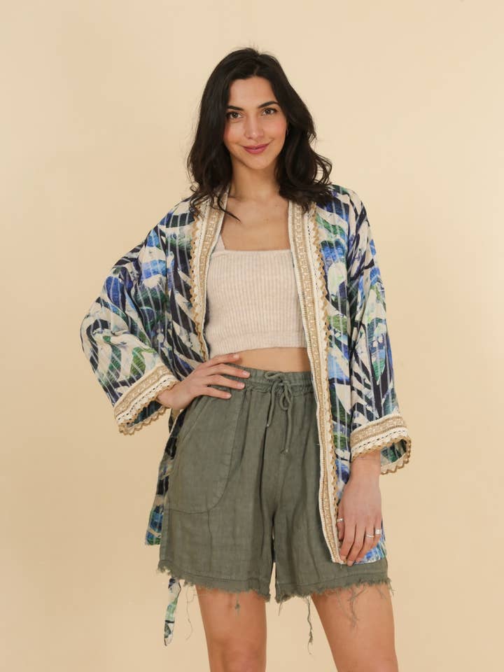 683240 100% linen blouse made in Italy for wholesale by la maison des fibres naturelles