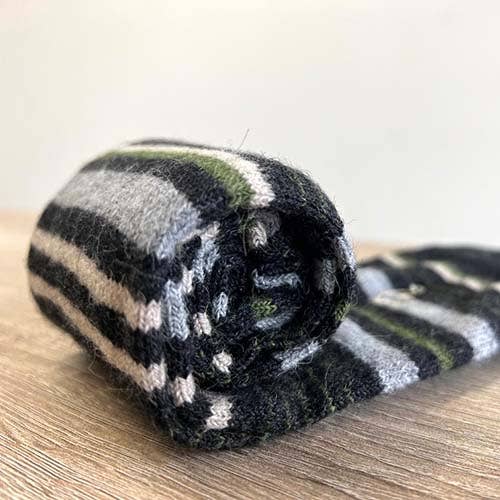 Shupaca Alpaca - Wholesale Socks - Unisex - Alpaca Socks - Stripe - Moss4