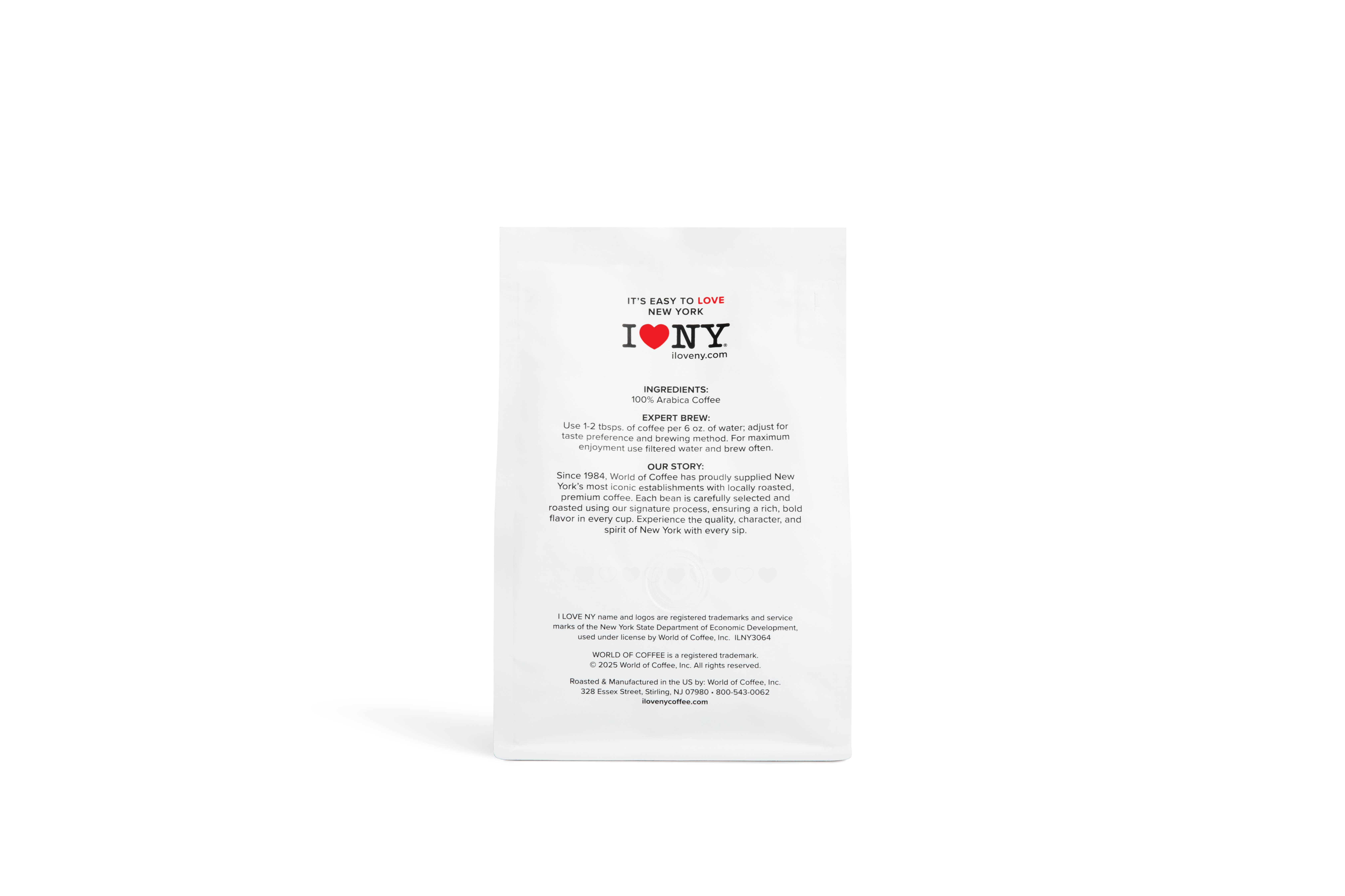 World of Coffee - Wholesale Ground Coffee - I LOVE NY Coffee - 10 oz Bag2