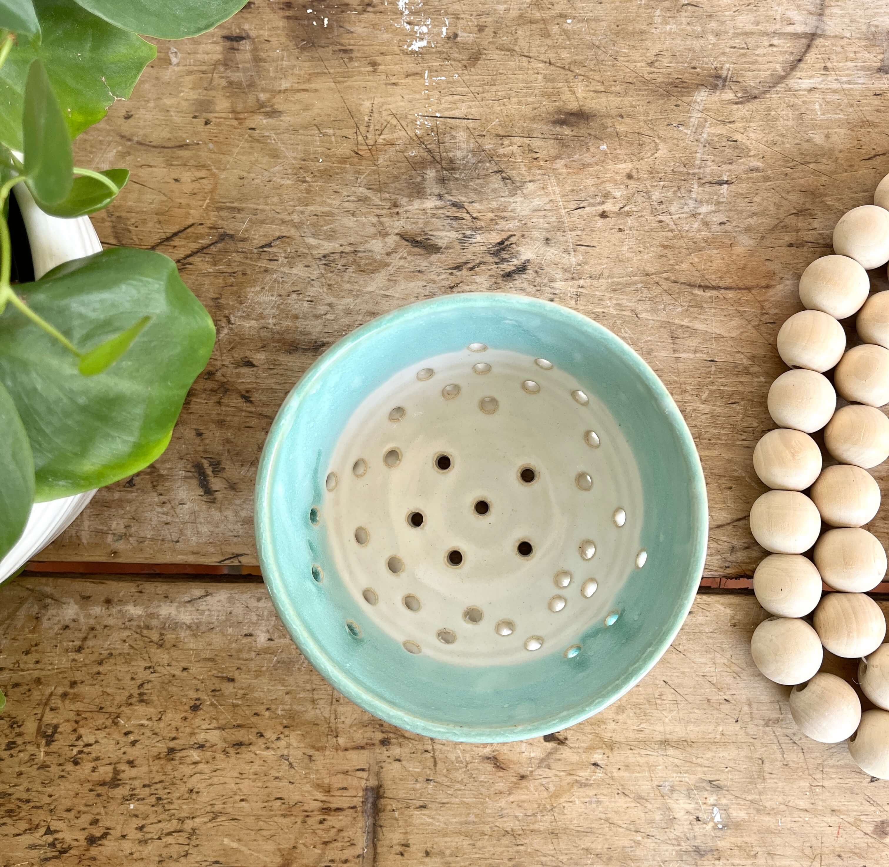 Coastal Clay Co. - Wholesale Colander - Classic Summer Berry Bowl With Saucer - Ceramic Colander22