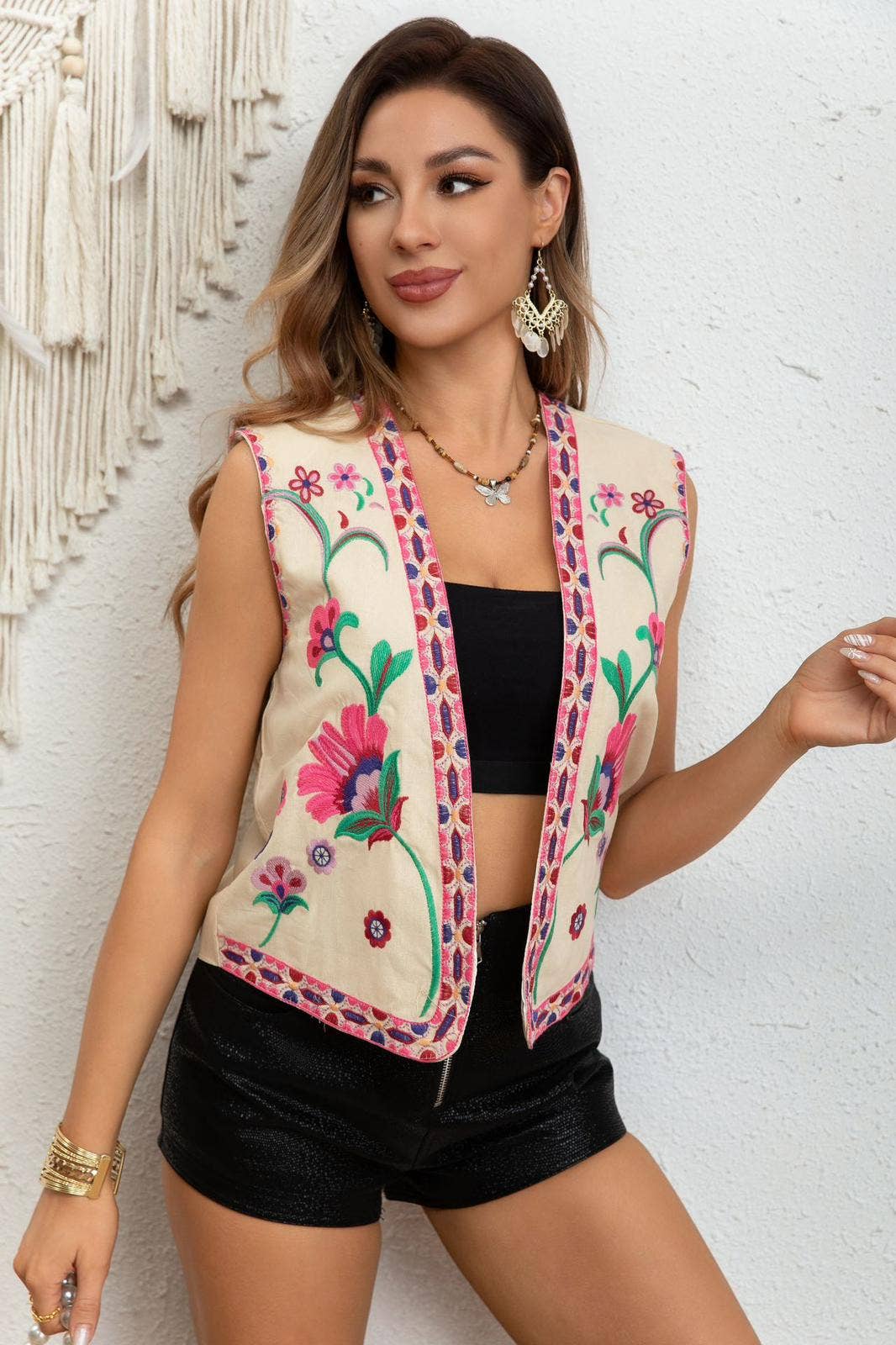 LORIANE – Engroshandel Vest - Dame – 6490G ærmeløs broderet vest i one size6