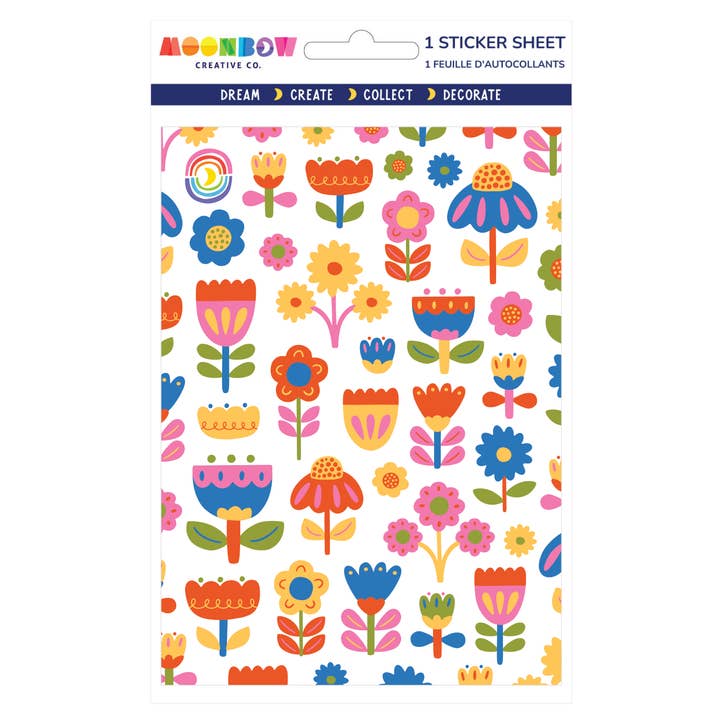 Heirloom Blooms Glossy Sticker Sheet for wholesale by Moonbow Creative Co.