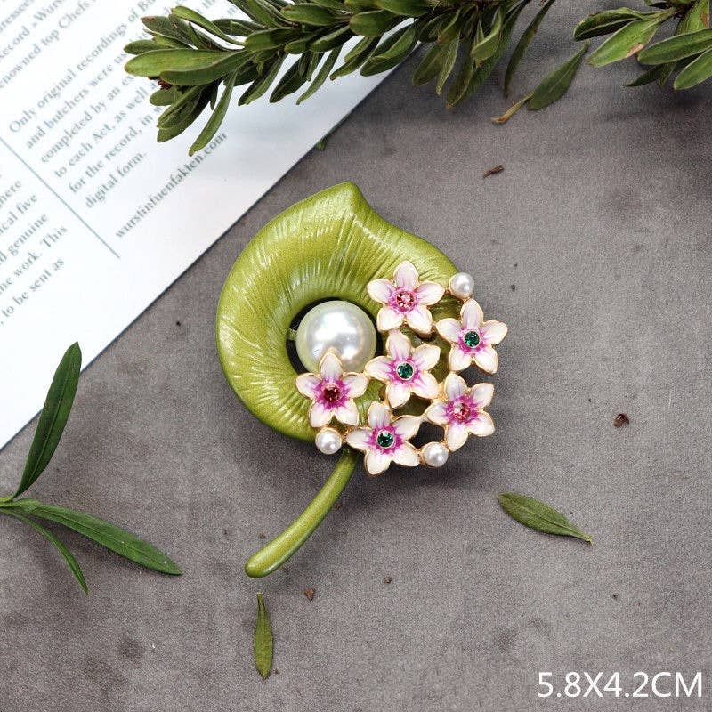 Tourtiwi - Wholesale Brooch - Lily Of the Valley Brooch, Botanical Series Pin0