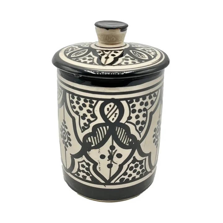 Contenant Épices Ethnique Céramique Safi Peint à la Main #25 pour la vente par Etnico del Mondo