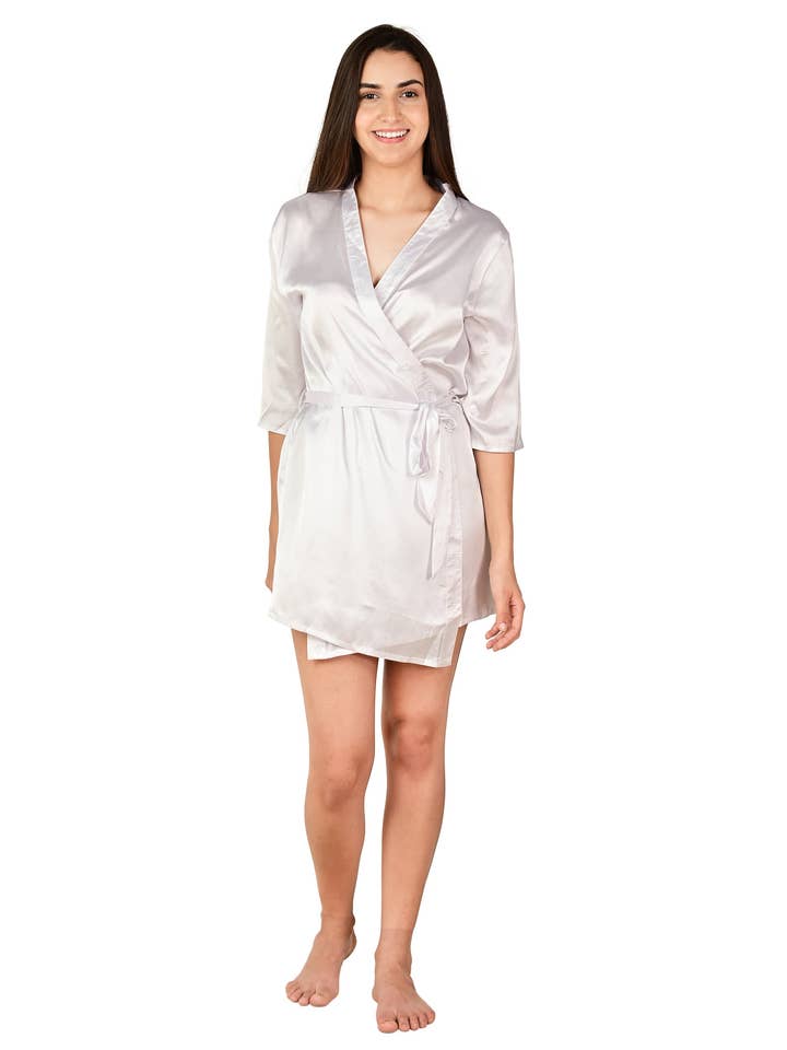 Kimono Robe in White for wholesale by Ecogram