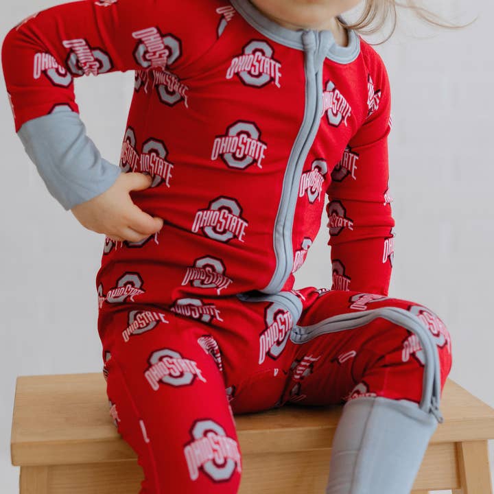 Ohio State Buckeyes Double Zipper Onesie for wholesale by Tailgate Tikes