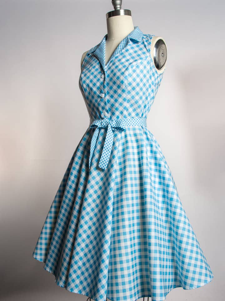 Staci Dress- Big Sky Gingham for wholesale by Heart of Haute