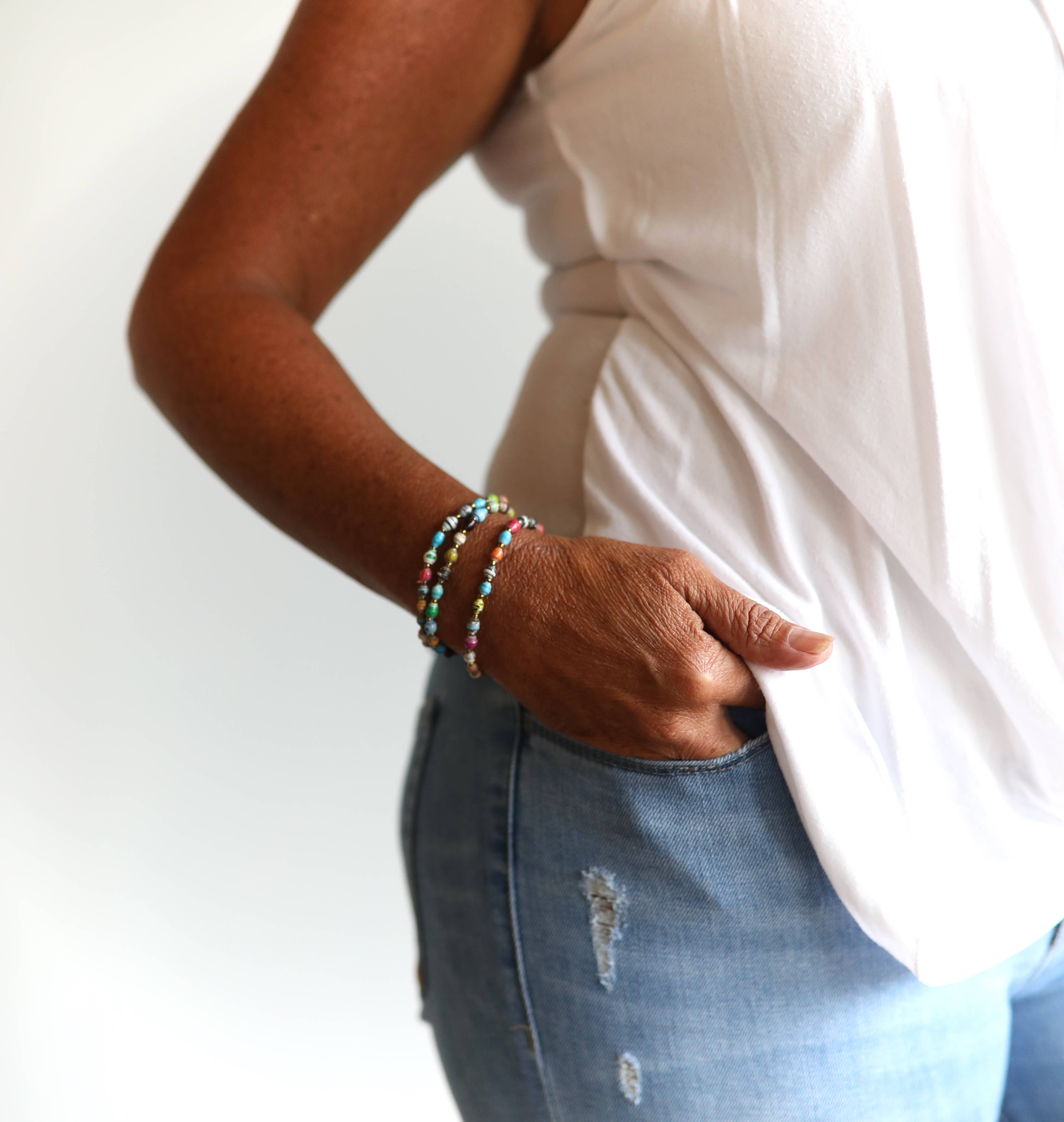 Ornaments 4 Orphans - Wholesale Beaded Bracelet - Maasai Paper Bead Bracelet0