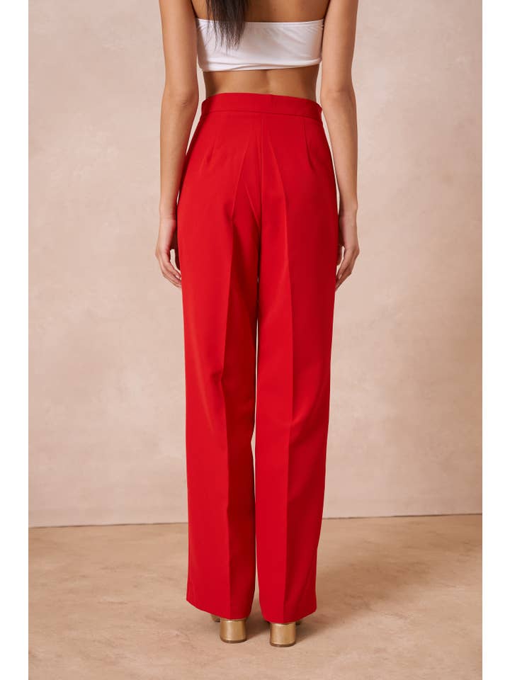 Attentif Paris – wholesale Byxor - Dam – Solid raka byxor med hög midja6