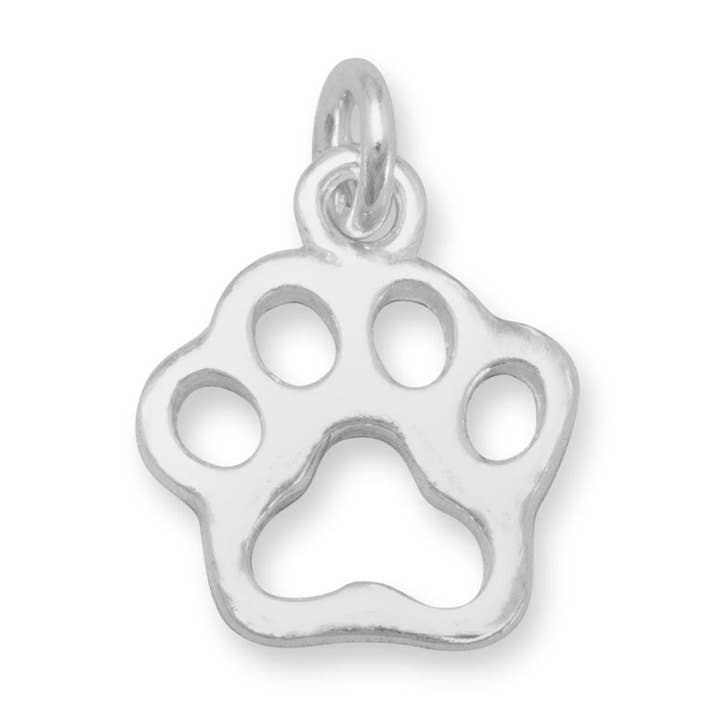 Petite breloque découpée en forme de patte de chat/chien pour la vente par Silver Stars Collection