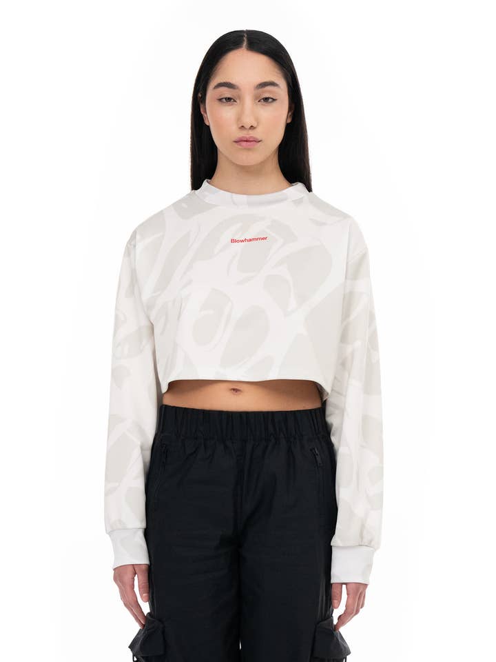 Strand Ivory Crop Sweatshirt for wholesale by Blowhammer