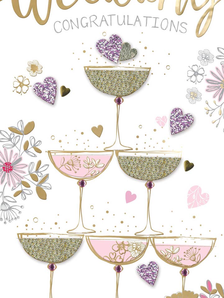 Matrimonio - Torre di Bicchieri di Champagne - Champagne - Seconda Natura per la vendita all'ingrosso da parte di Second Nature Ltd