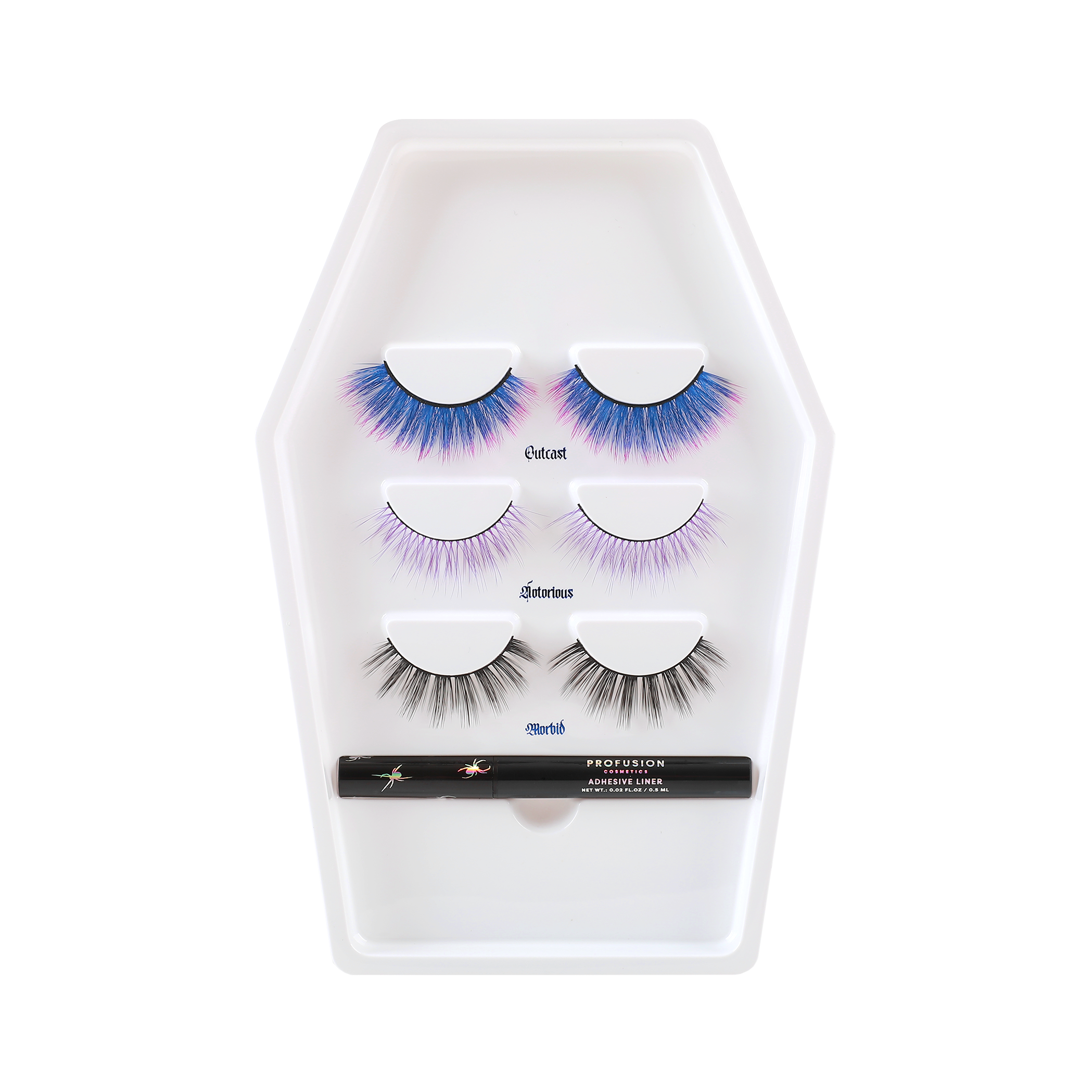 Profusion Cosmetics - Wholesale False/Fake Eyelashes - Lash Madness - 3 Pairs False Eyelash Set with Adhesive Liner2