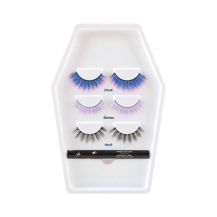Profusion Cosmetics – wholesale False/fake eyelashes – Lash Madness - 3 Pairs False Eyelash Set with Adhesive Liner2