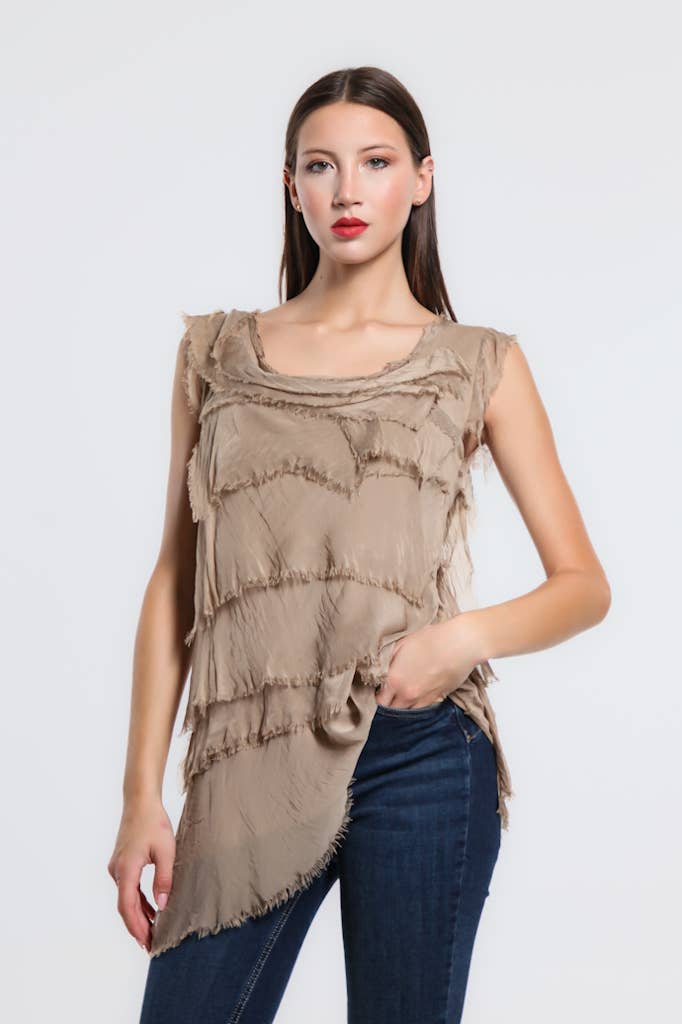TINA Stephens Italy/Tees By Tina - Wholesale Blouse - Women's - Arianna Silk Ruffle Top (BT205)24