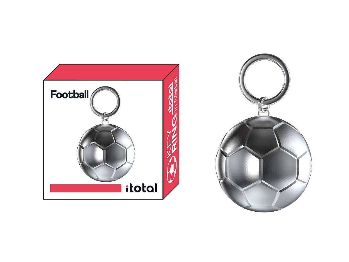 I-Total, I-Drink – Porta-chaves - Unissexo por atacado – Chaveiro de metal em formato de bola de futebol0