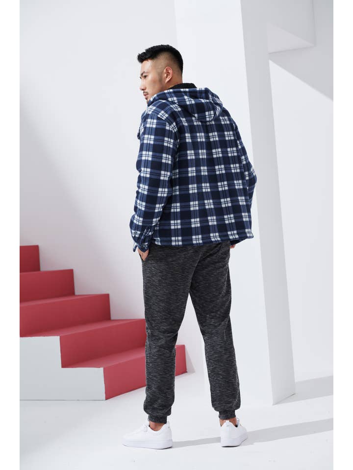 LeeHanTon - Wholesale Jacket - Men's - LeeHanTon Men's Hooded Sherpa Lined Plaid Jacket4