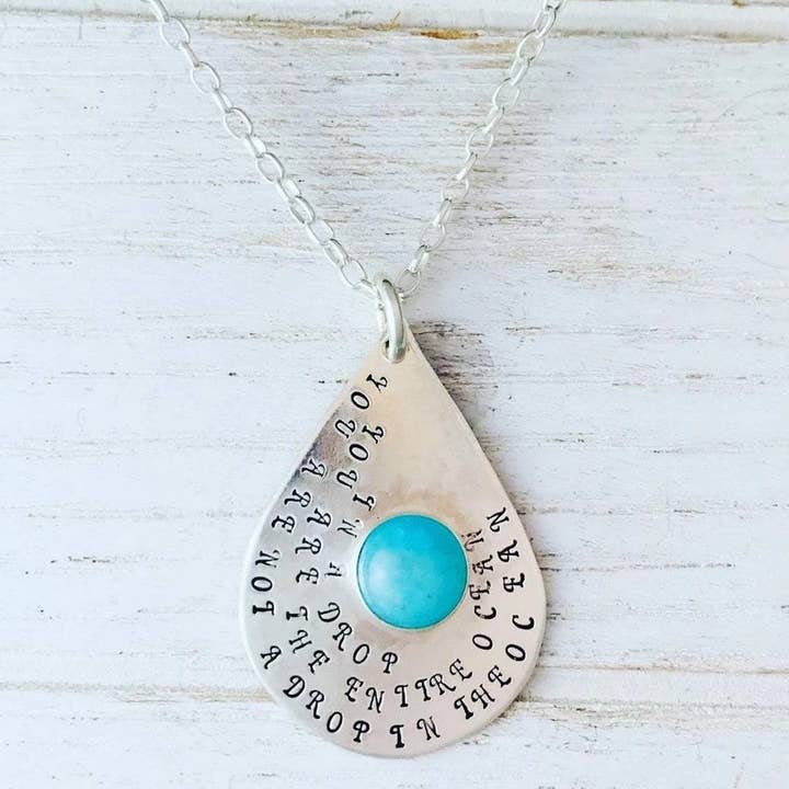 You Are Not A Drop In The Ocean Sterling Necklace for wholesale by Swirls Jewelry