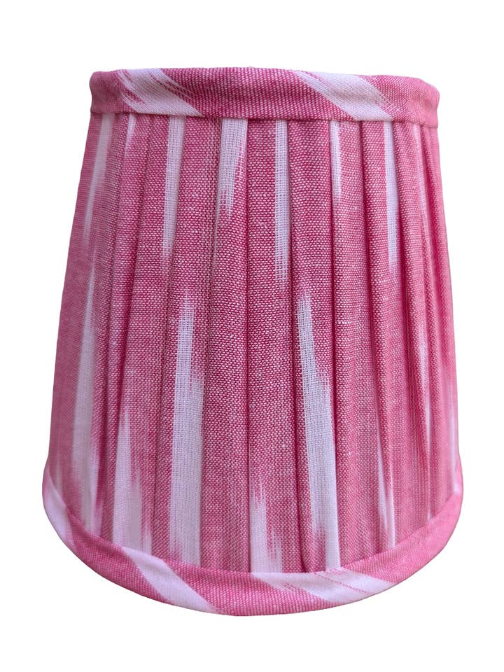 Pantalla de lámpara plisada Ikat rosa para venta al por mayor de LNH EDIT
