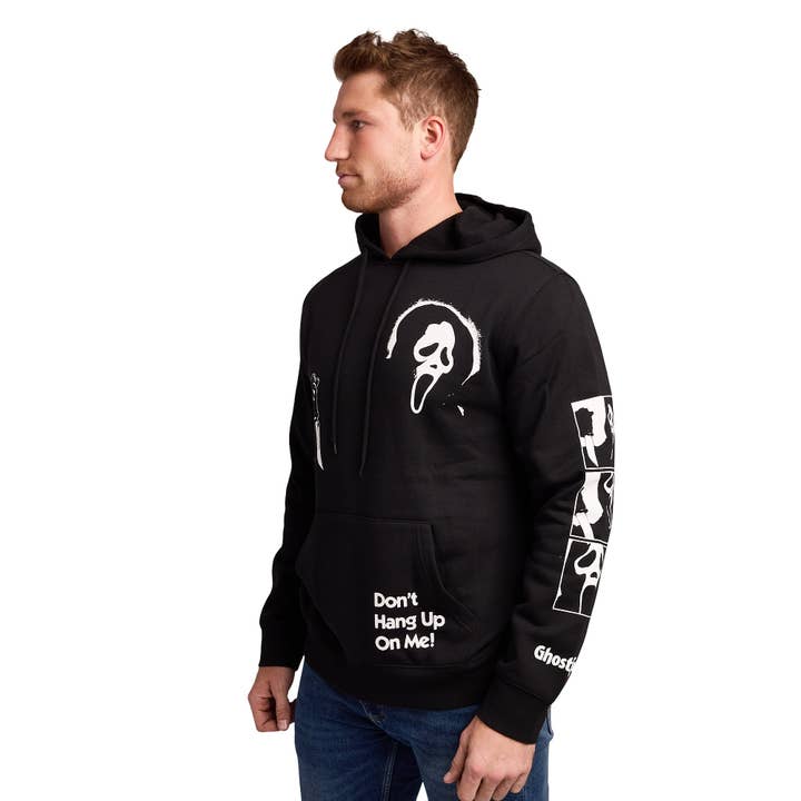Ghostface Don't Hang Up on Me on Men's Black Hooded Sweathirt for wholesale by Bioworld Merchandising