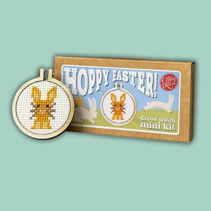 Hoppy Easter! Mini Matchbox Cross Stitch Kit for wholesale by Mini Matchbox Kits