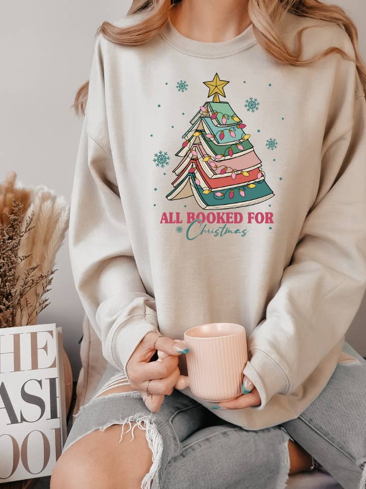 Bookish Christmas Crewneck - Bookish Christmas for wholesale by Laila M and Co