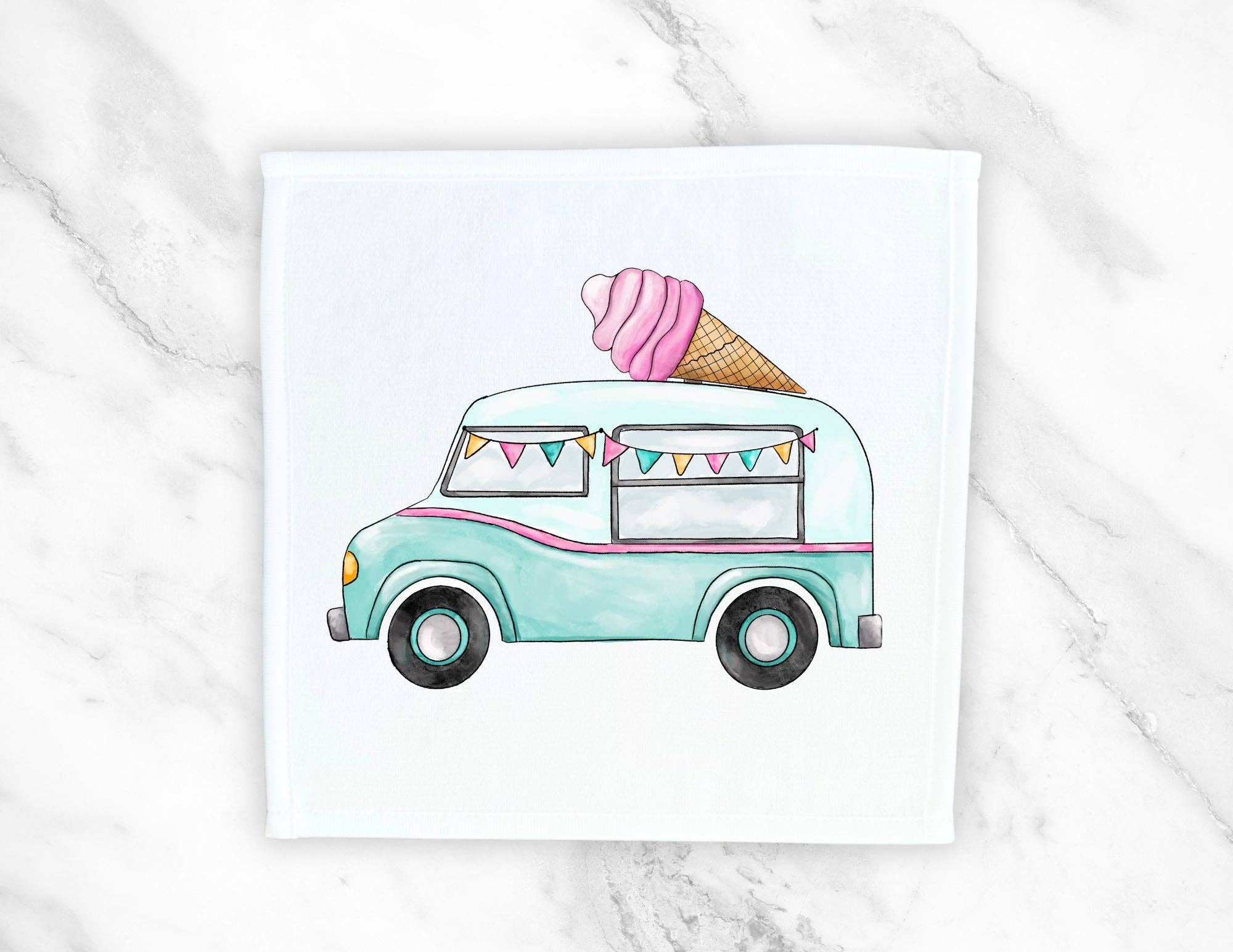 MerikaArt - Vente Gant de toilette - Gant de toilette camion de glace0