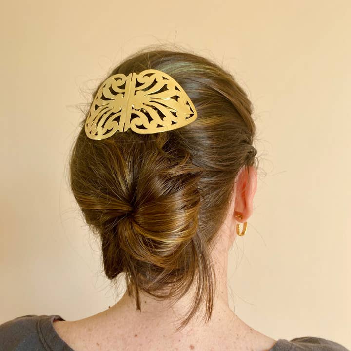 Ozaelle - Wholesale Hair Clip - Women's - Selena large gold hair clip2