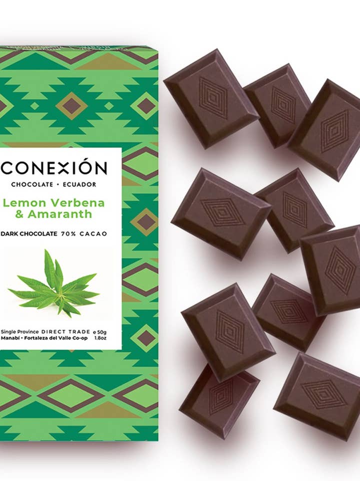Lemon Verbena & Amaranth 70% *Heirloom Raw for wholesale by Conexión Chocolate