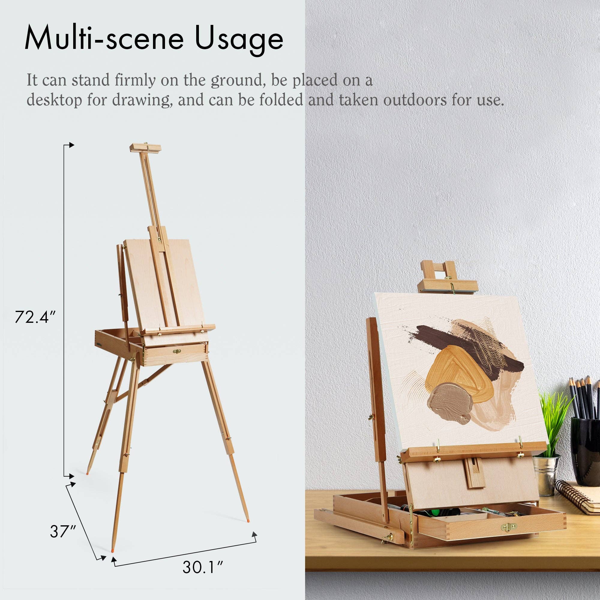 Artify - Wholesale Easel - ARTIFY Foldable Portable Beechwood Art Easel Field Easel5