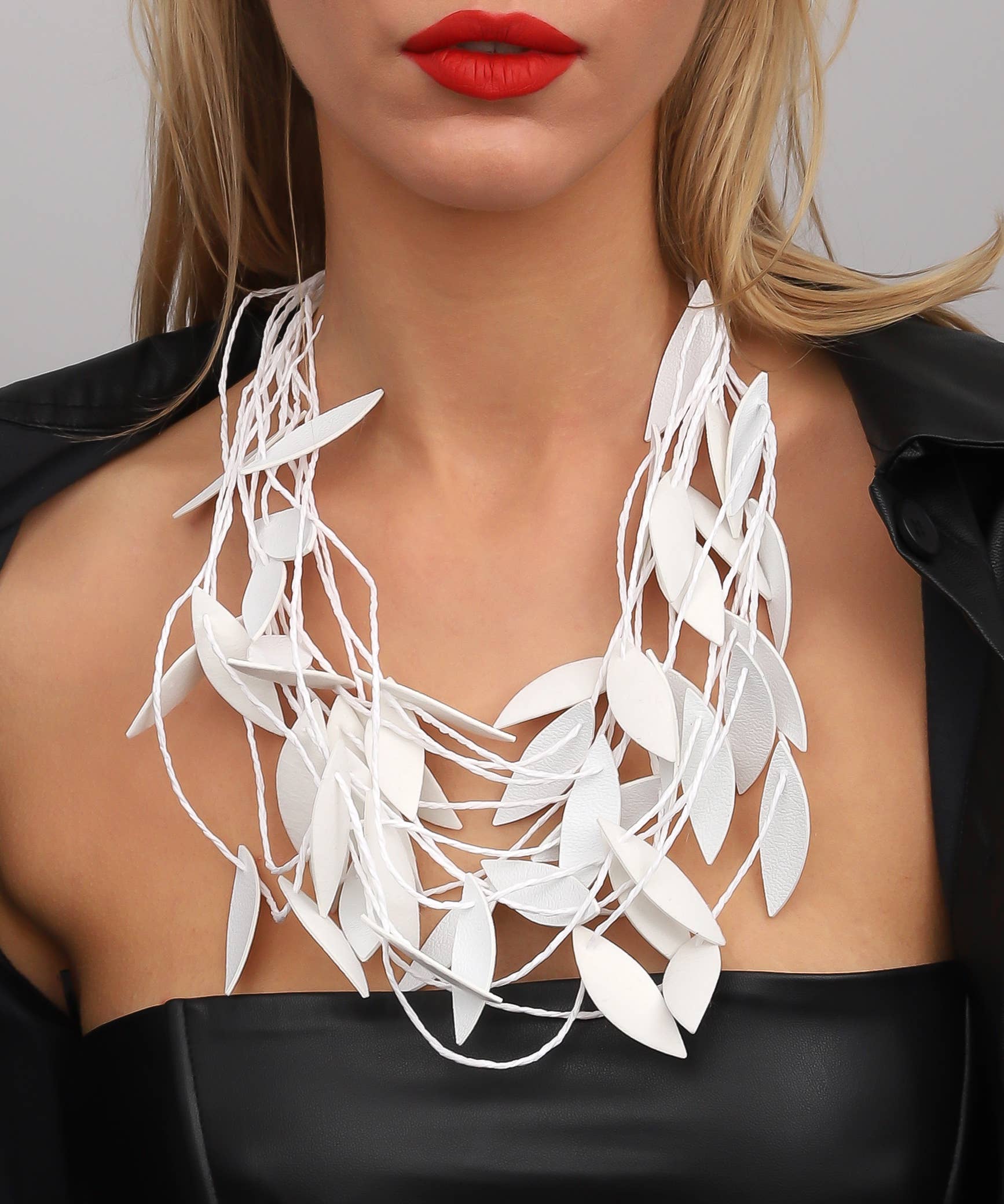 AVENS - Wholesale Jewelry Set - Handmade special design leather leaf jewelry set0