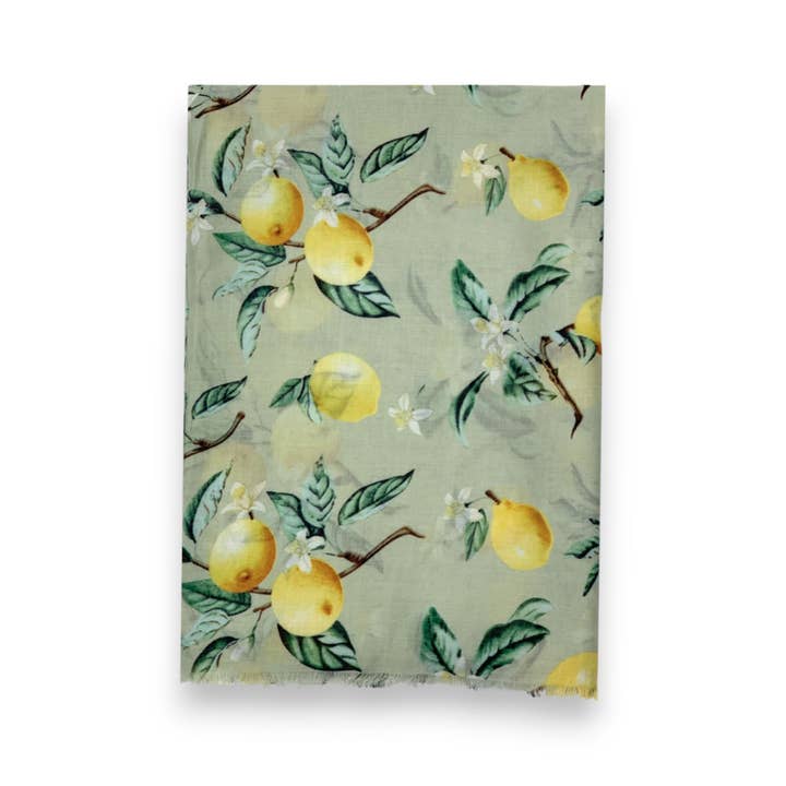 Lili Scarves (US Duty Free) – wholesale Scarf – Women's – Lemon Citrus Print Scarf11