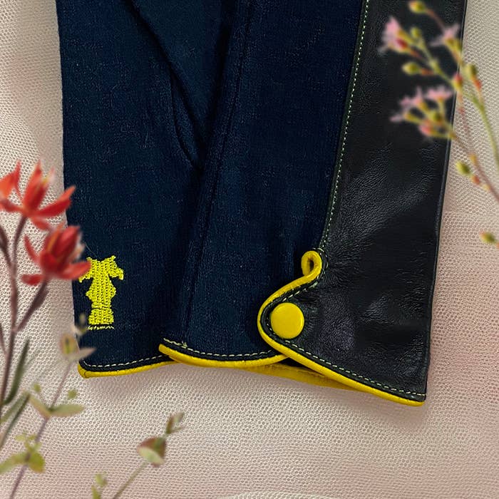 BROKANTE - Wholesale Gloves - Women's - Plain wool gloves BLUE YELLOW3