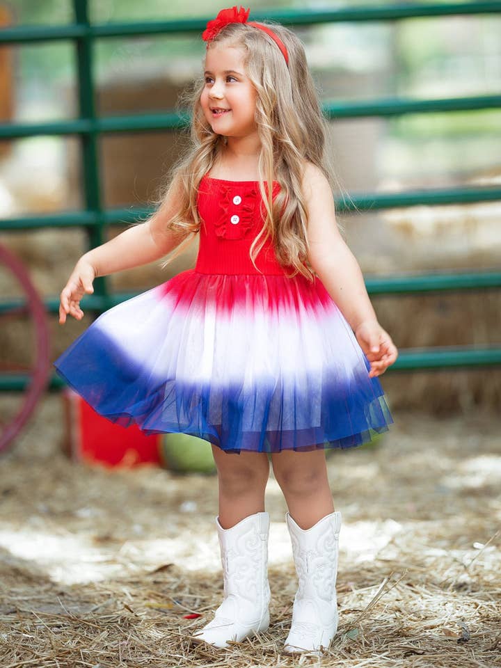 Red Firecracker Tutu Tulle Dress for wholesale on Faire