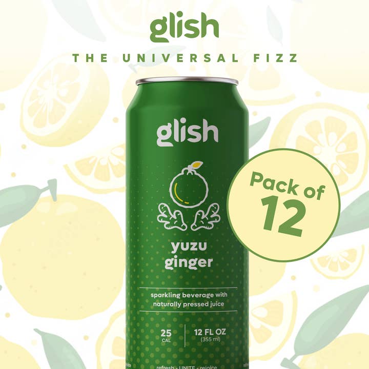 Yuzu Ginger - 12 case pack (Sparkling Water) for wholesale by Glish - The Universal Fizz