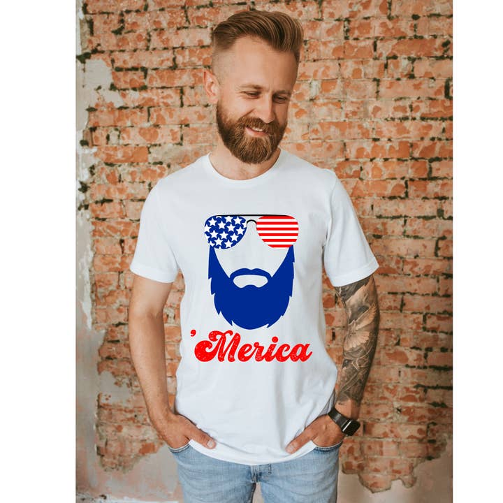 Sassy and Sublime - Wholesale Sublimation Transfer - MERICA BEARD (2) TRANSFER