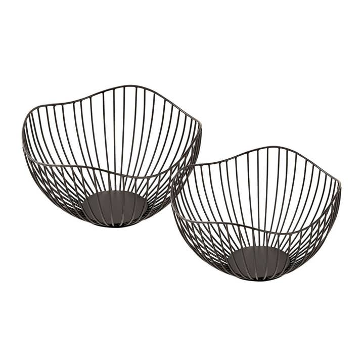 Fruit bowl 16-piece metal ø 25 h 14 cm bread basket set 2 x 8 for wholesale by Voglrieder