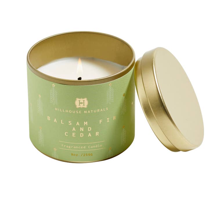 Latta di Candela Abete Balsamico e Cedro 9oz. Ctn.6 per la vendita all'ingrosso da parte di Hillhouse Naturals/Field+Fleur