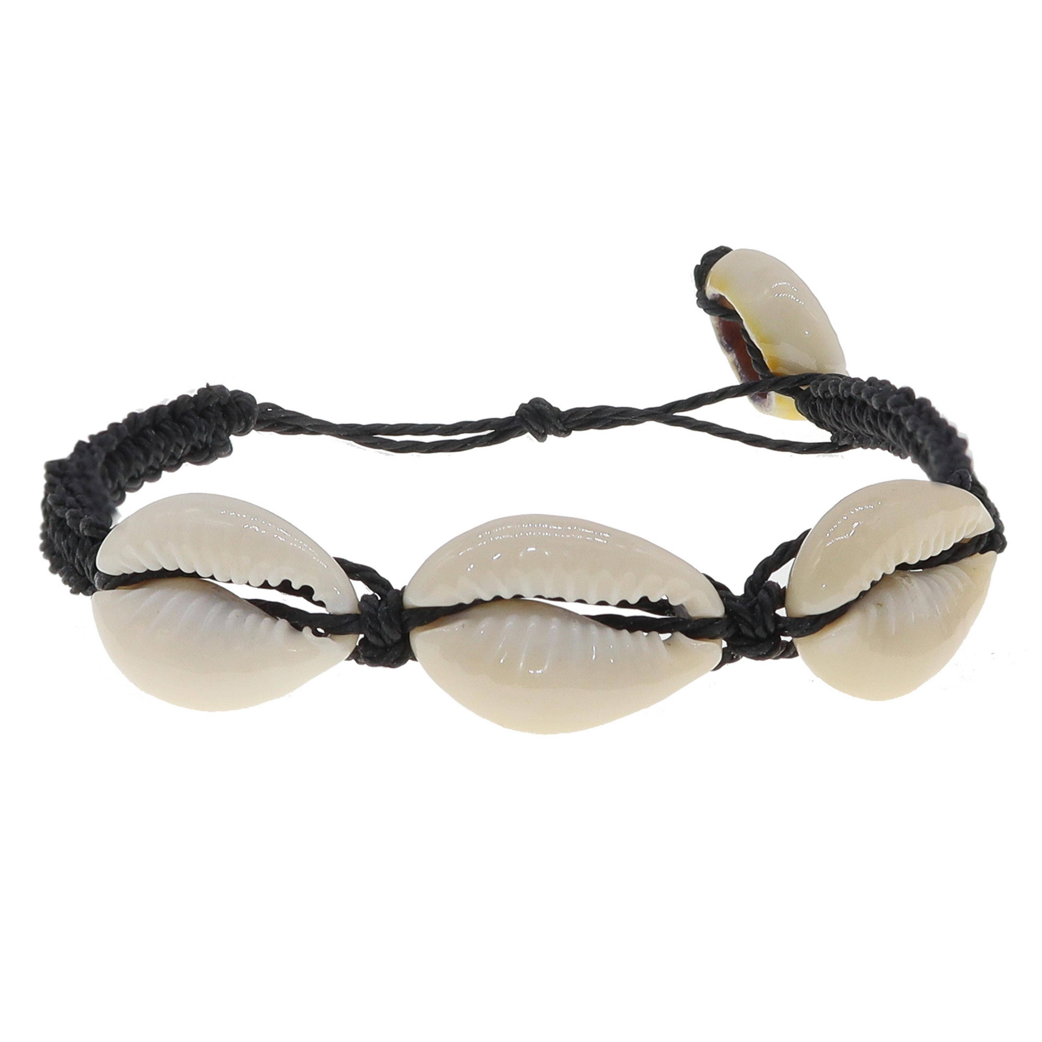 Natalia - Vente Bracelet tissé/tressé - Bracelet à cordon fin en forme de cauri tressé à la main - PC1