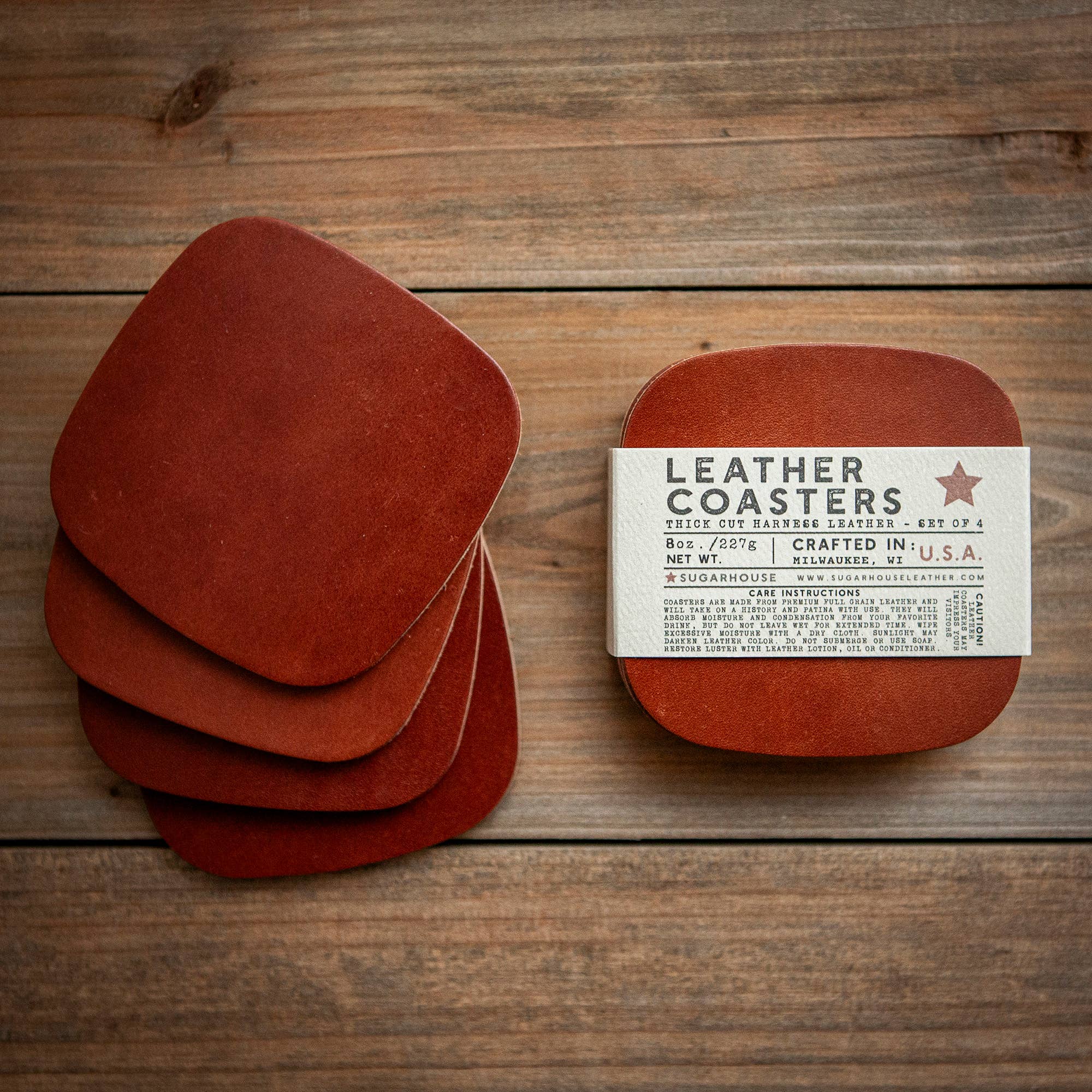 Sugarhouse Leather - Wholesale Coasters - Premium Leather Coasters Set of 42
