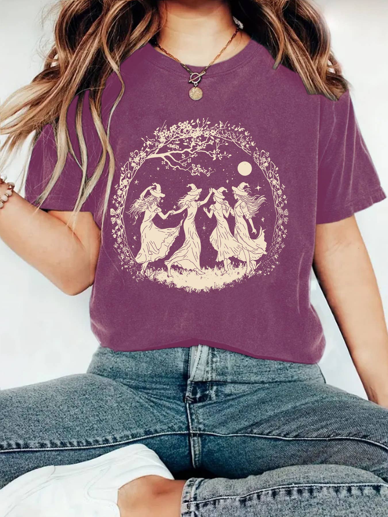 HIDDENBRAND - Wholesale T-Shirt - Women's - Fairy Witchy Vibes Graphic Halloween Tee1