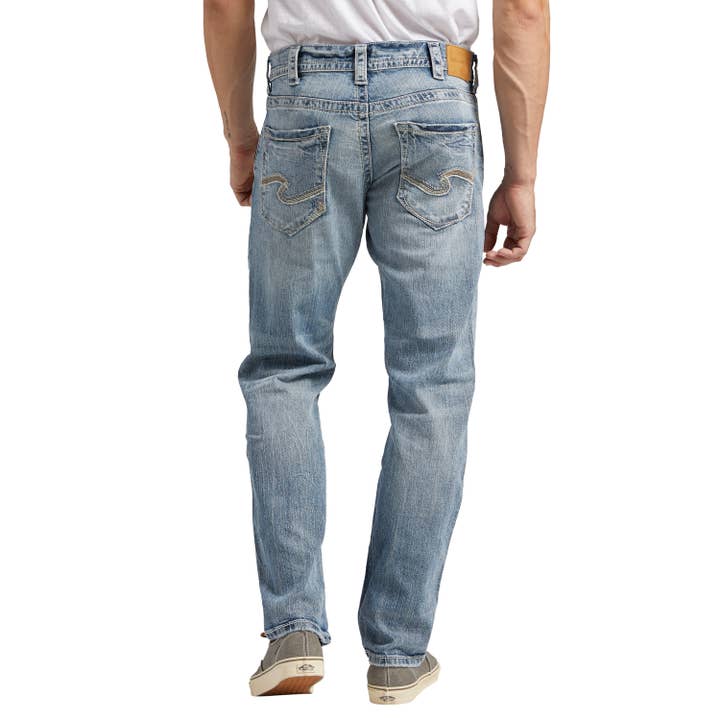 Indigo Silver Jeans Co.Men's Eddie Relaxed Fit Tapered Jeans SMC230 for wholesale on Faire