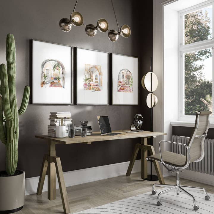 Artwork With Frame | Set of 3 Moroccan Inspired Wall art Prints for wholesale by About Wall Art