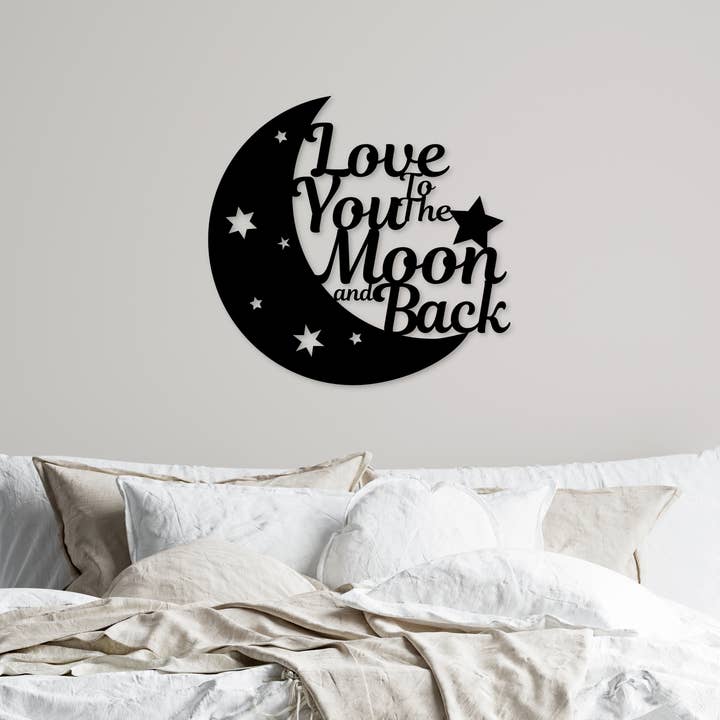 Metal "Love You to the Moon and Back" Sign for wholesale by LoneTree Fab